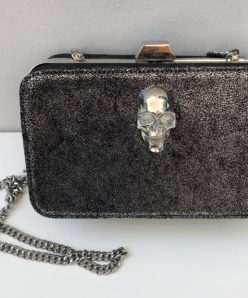 Einzigartige, Wunderschöne Nautilus Silver clutch ledertasche.Prison art