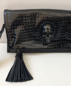 Panther Snake Ledertasche Clutch Black - Prison Art