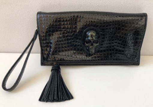 Panther Snake Ledertasche Clutch Black - Prison Art